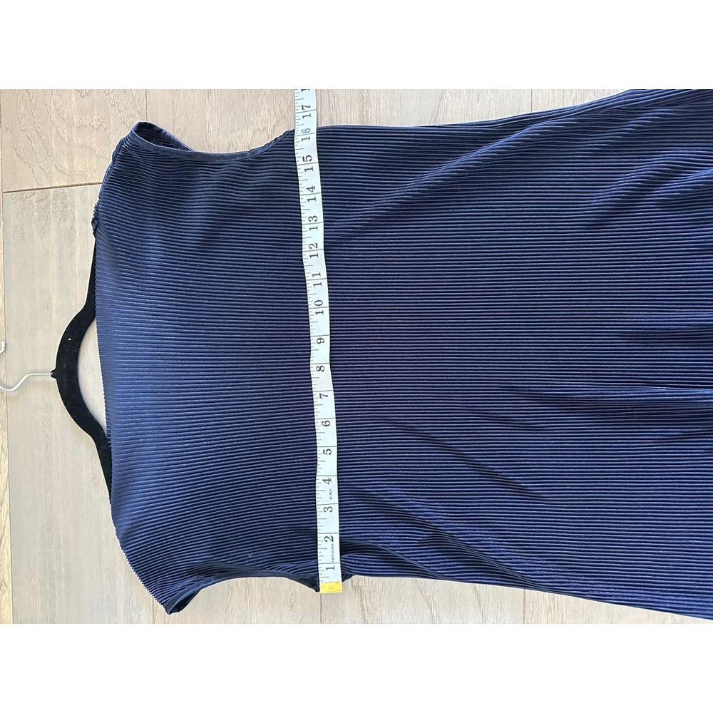 Pleione Ribbed Tank Top Silk Navy Blue Size Small - Picture 3 of 8